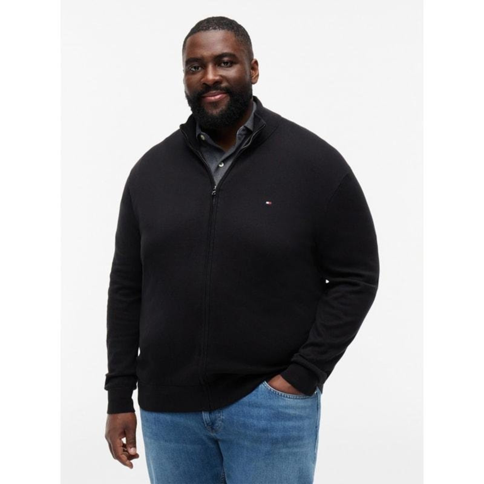 Moletom Essential Gola Alta com Zíper Big And Tall Preto