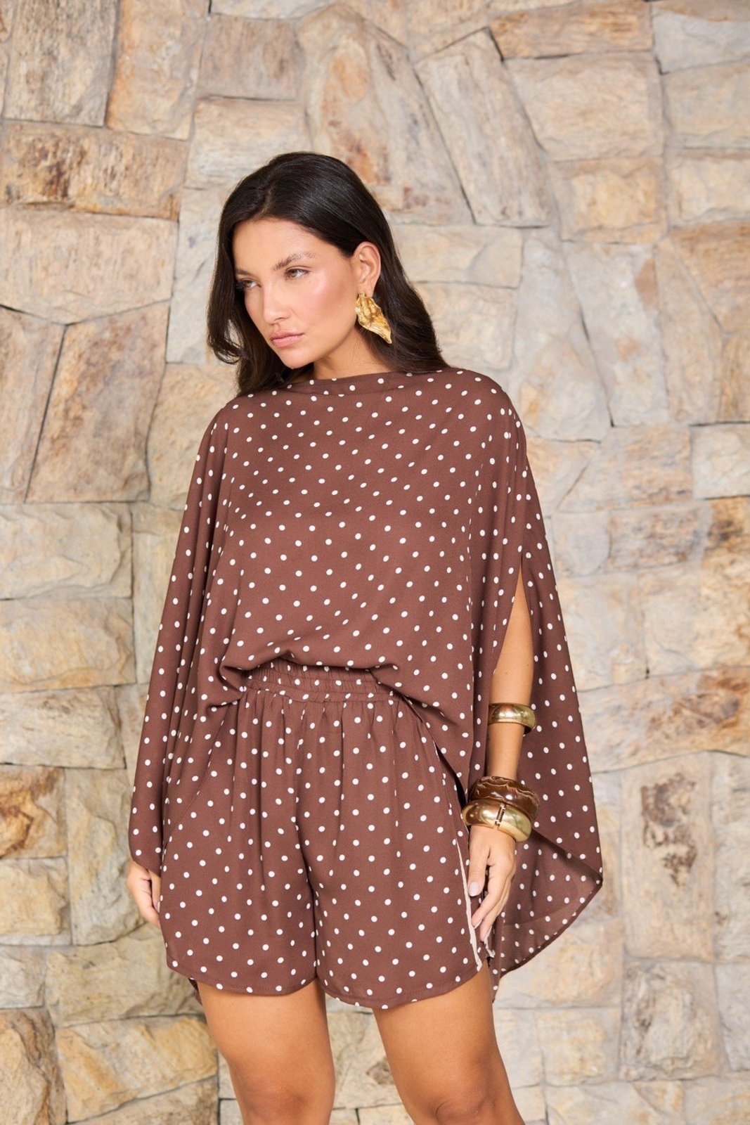Blusa Vanibele Capa Valentina Marrom