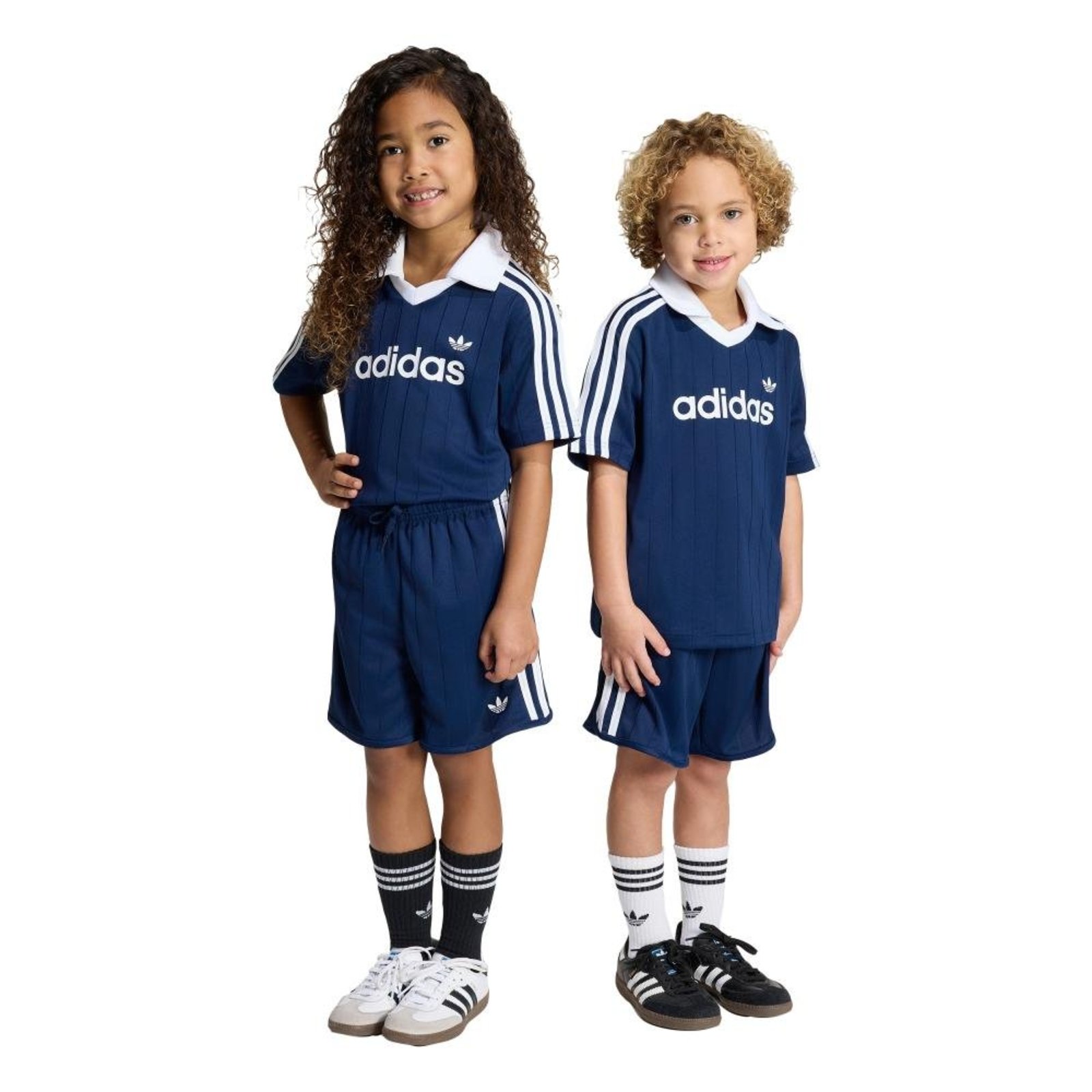Infantil - CONJUNTO DE CAMISETA E SHORTS LOOSE POLO PINSTRIPE adidas Originals Azul