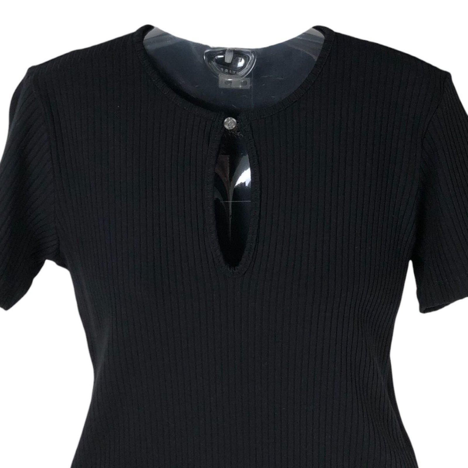 Vista 3 Blusa Small Decote Gota Manga Curta Triton preto Triton preto