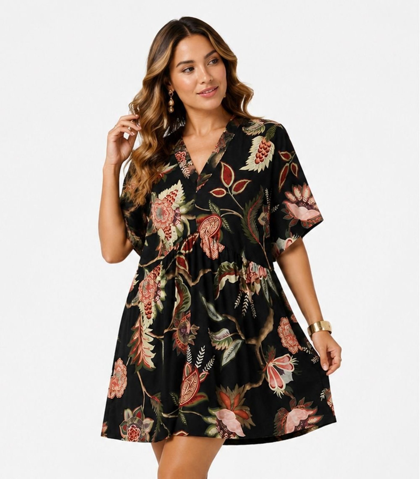Vestido Feminino Com Decote Em V Infinita Cor Preto