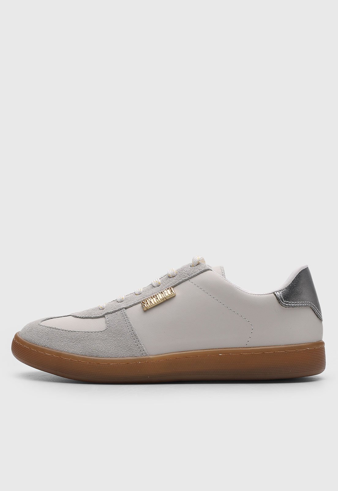 Tênis Feminino Santa Lolla Detalhe Metalizado Cinza