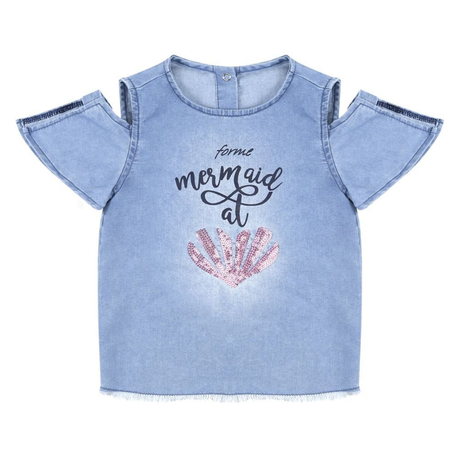 Infantil - Blusa Look Jeans Reta Jeans
