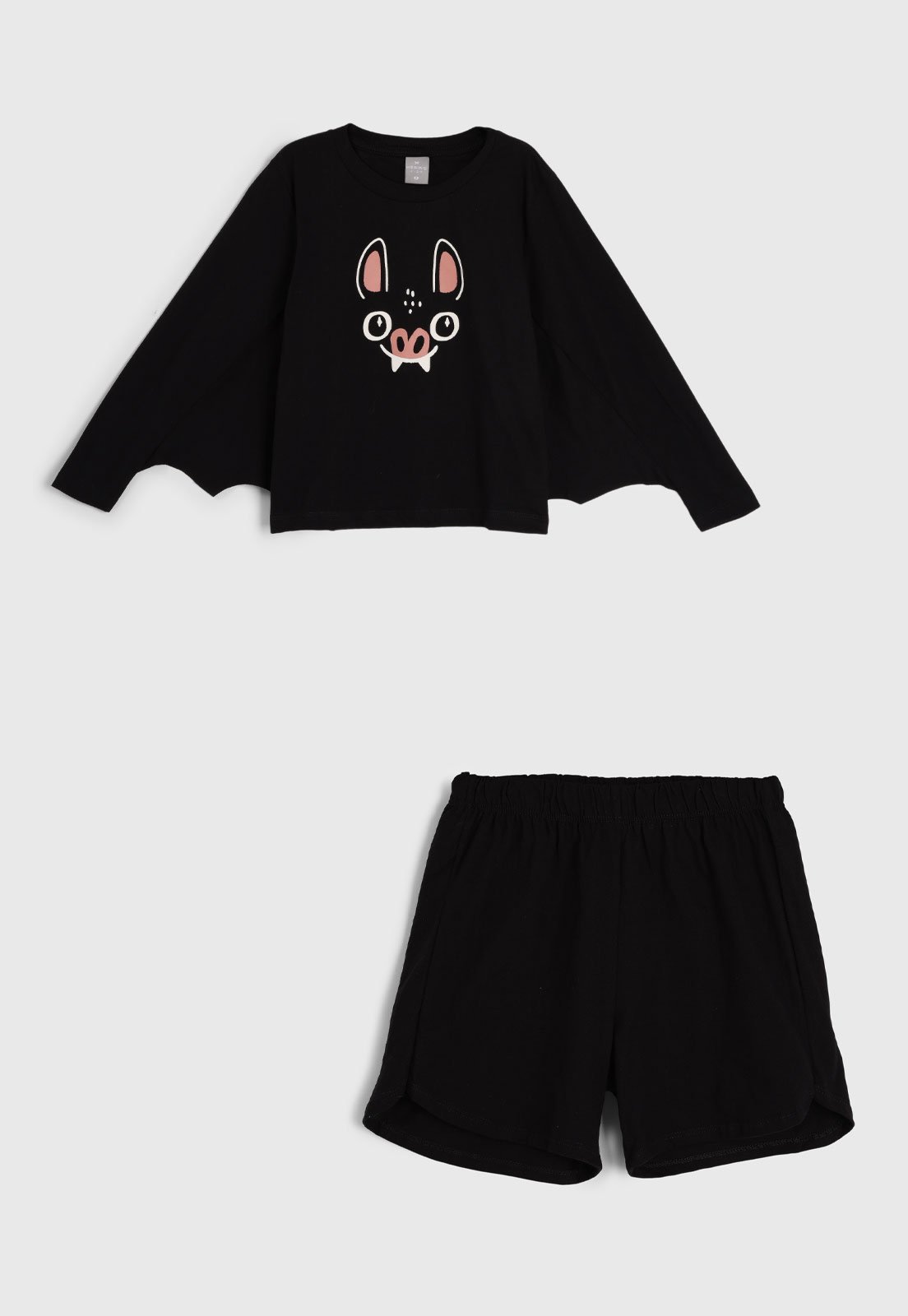 Infantil – Conjunto 2pçs Manga Longa Hering Camiseta E Bermuda Preto