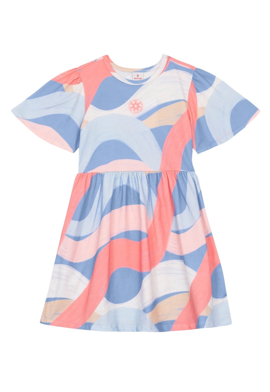 Infantil - Vestido menina colorido em malha Brandili