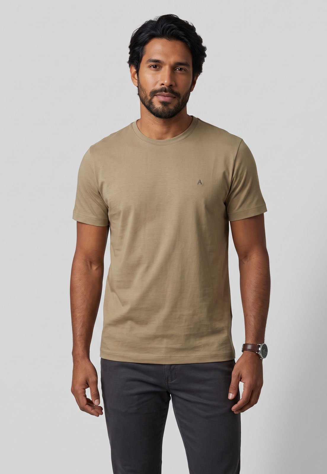 Camiseta Masculina Aramis Básica Bege