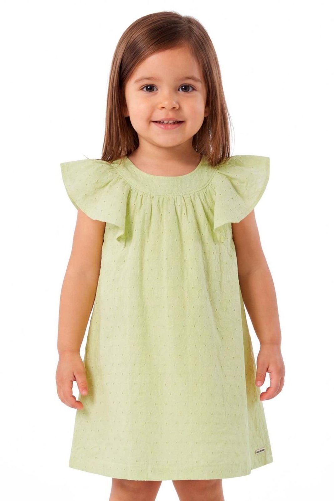 Infantil - Vestido Menina Tecido Bordado Colorittá Verde