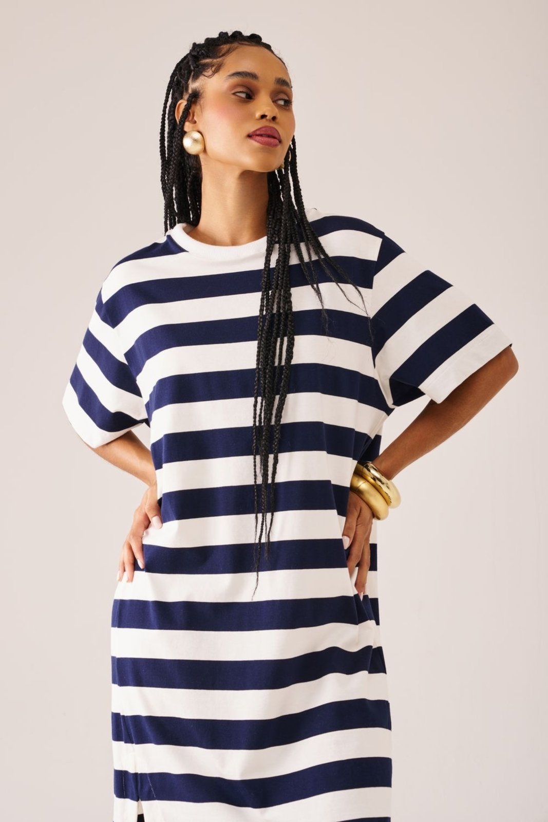Vestido longshirt marinière Suntime