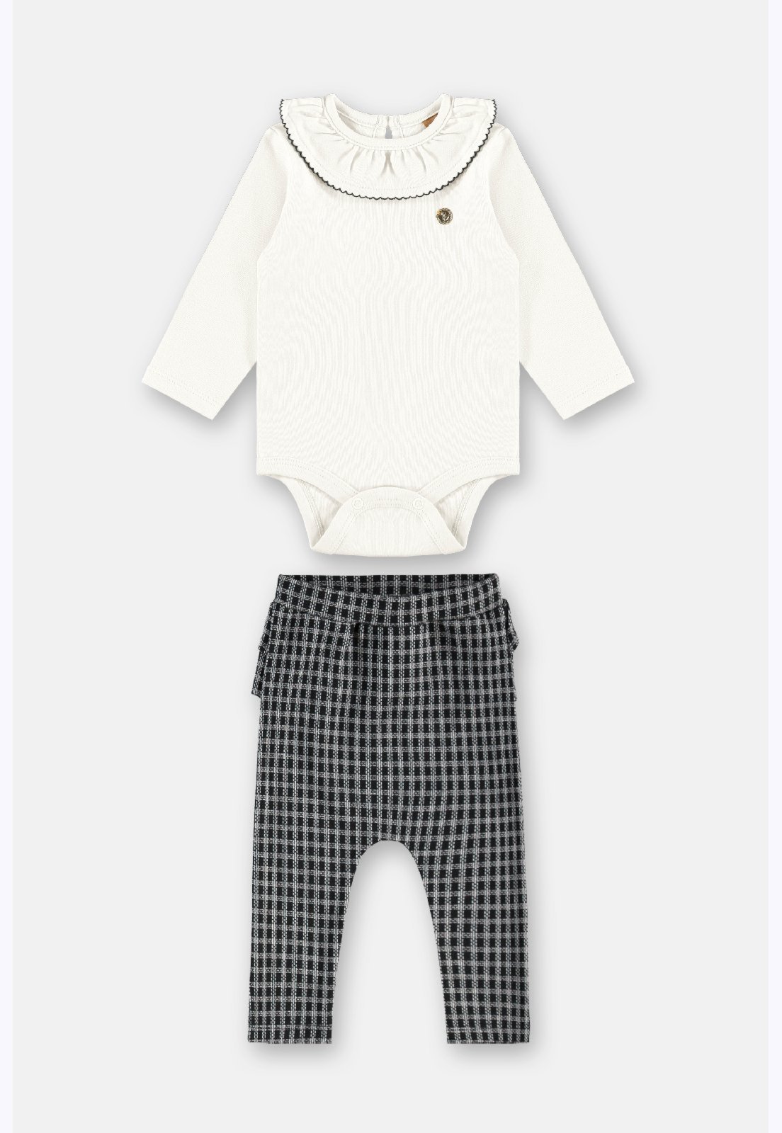 Infantil - Conjunto Body e Calça Jacquard Up Baby Preto