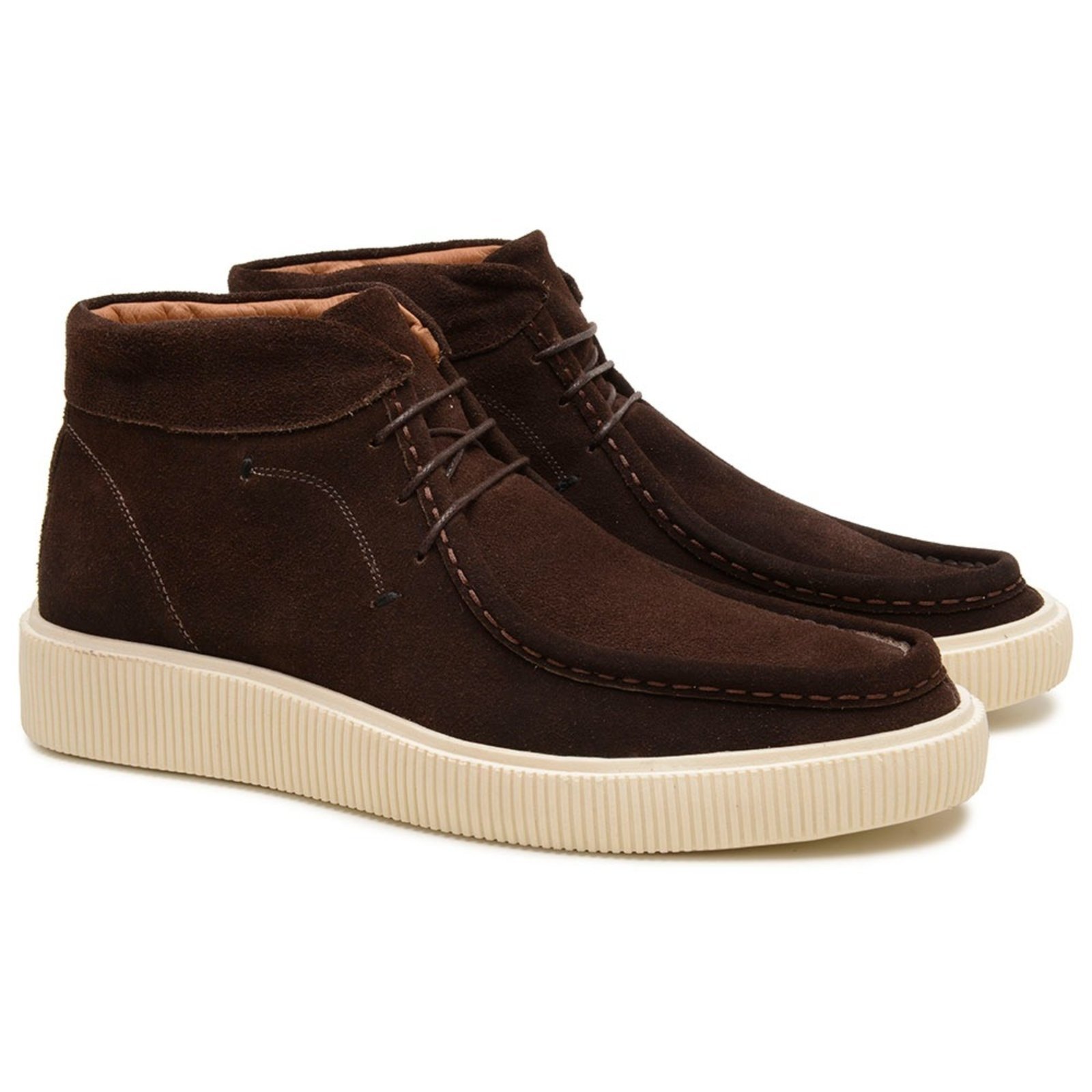 Sapato Masculino Canadian Veritimo Bota Couro Casual Urbana Derby Amarrar Confortável Café