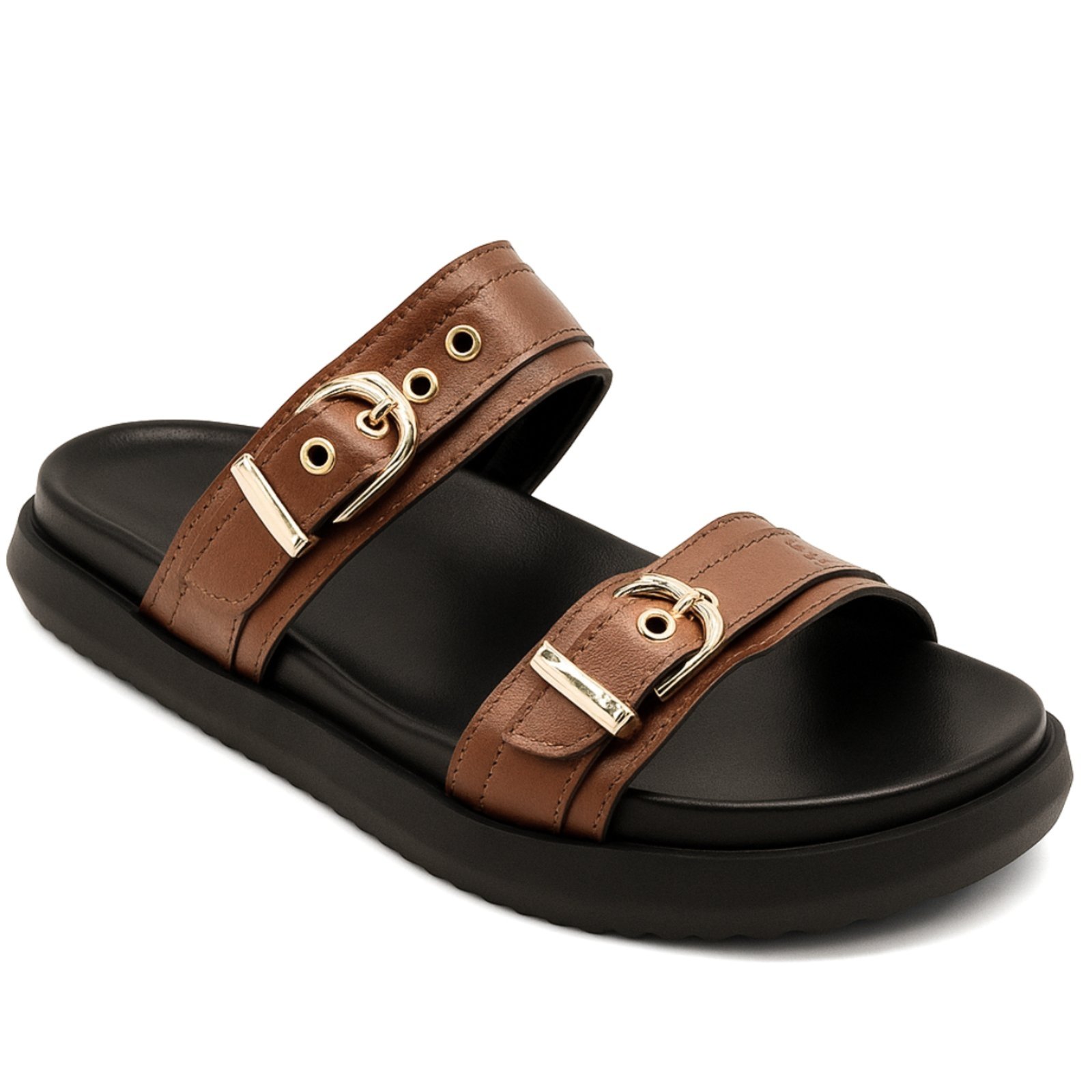 Papete Feminina Slide Cacau Sandália Verão Casual Tendência 003