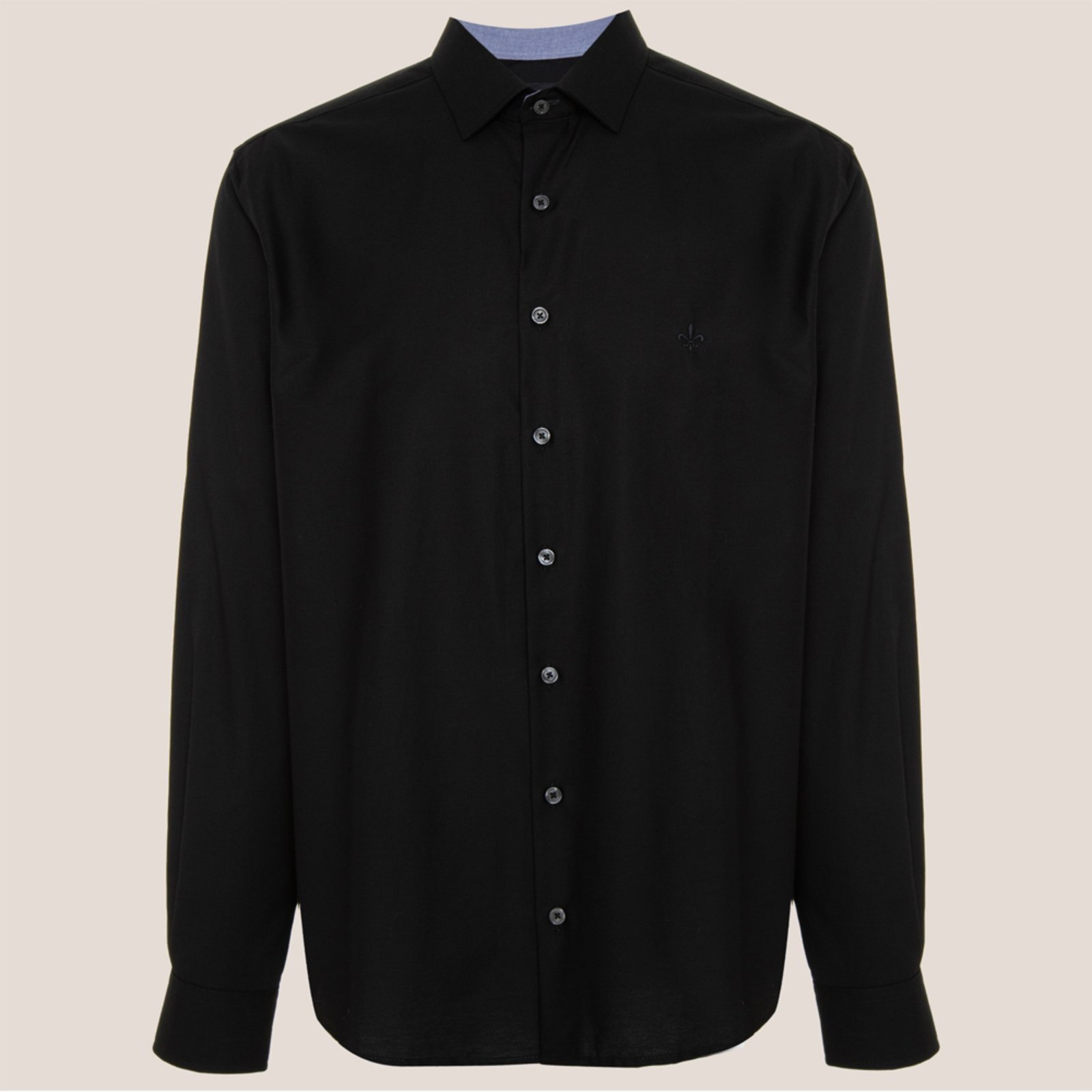 Camisa Dudalina Comfort Trico Lisa Ve26 Preto Masculino