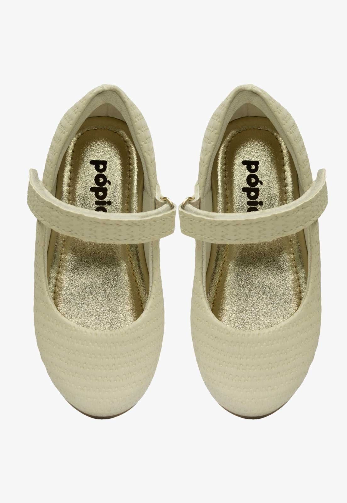 Vista 3 Infantil - Sapatilha Pópidi Maré Moda Menina Conforto Off White off-white white Pópidí off-white white
