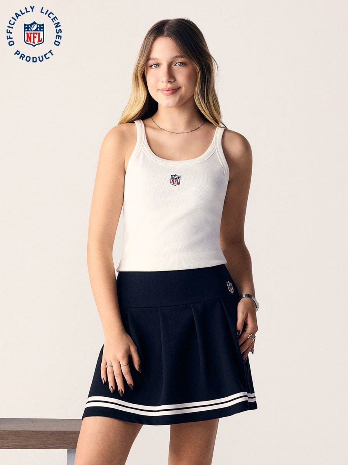 Infantil - Regata Feminina Canelada NFL Off White da Authoria