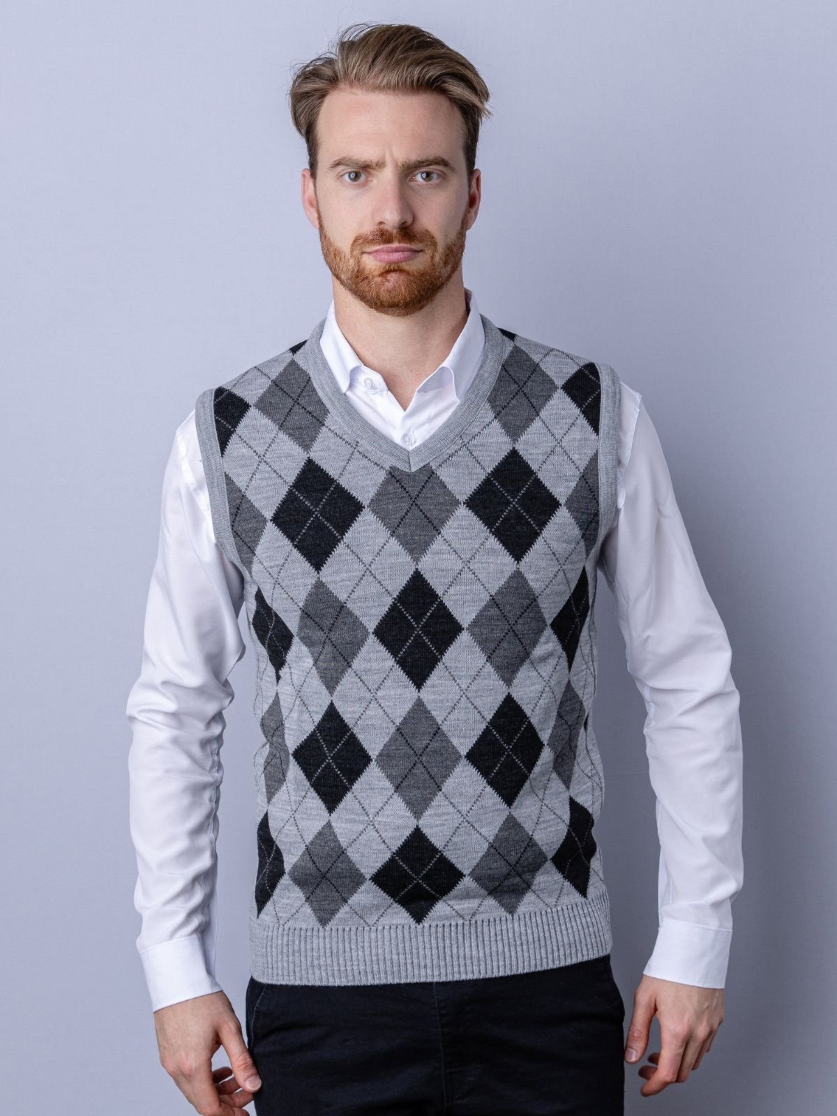 Colete com jacquard