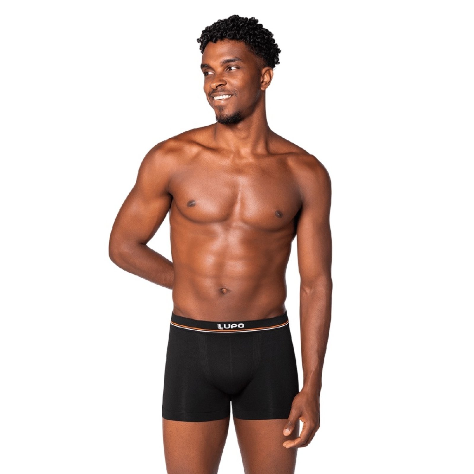 Vista 2 Cueca Lupo Boxer Microfibra Cós Liso - 0 preto Lupo preto
