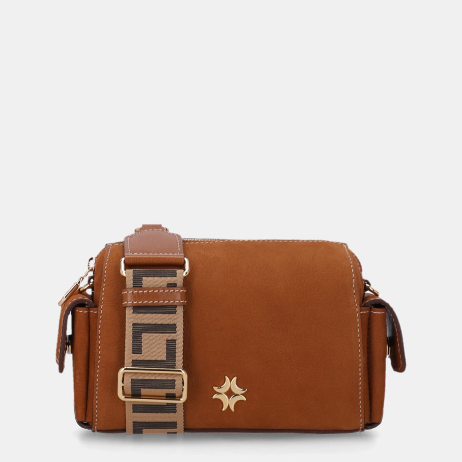 Bolsa Tiracolo Pequena Bison Caramelo Com Bison Caramelo - 2000937 Luz da Lua