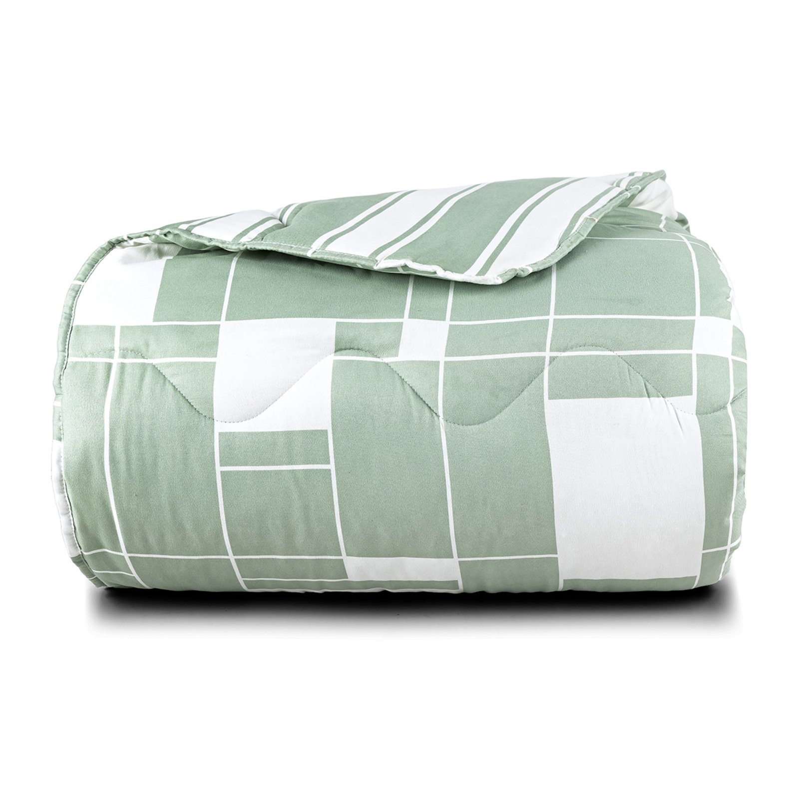 Edredom Super King Casa Modelo Enxovais Dupla Face Sublime Verde 400 Fios Micropercal Toque de Algodão Adria 1 Peça