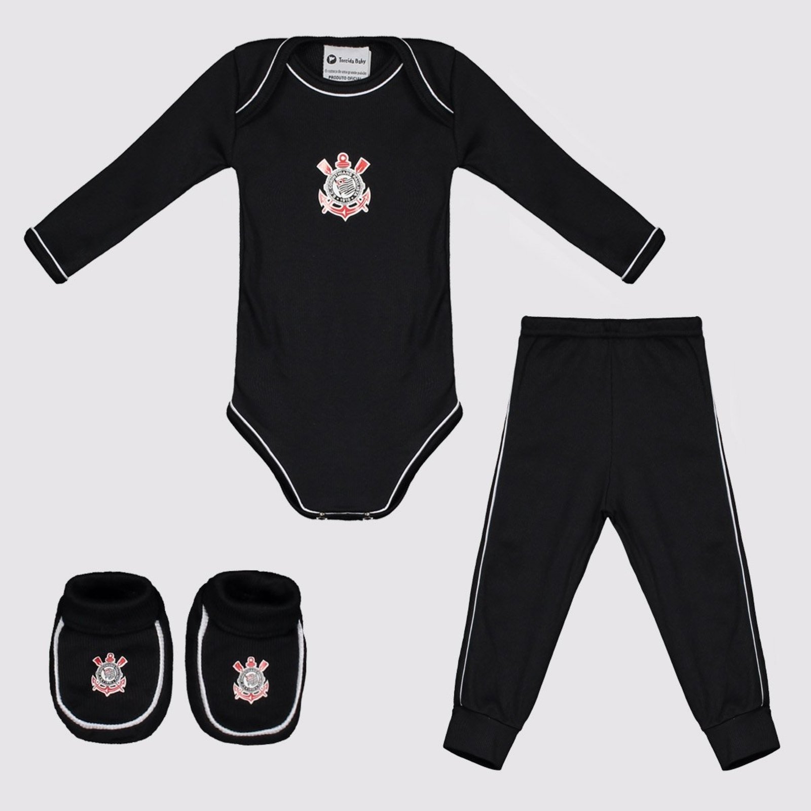Infantil - Kit Body Calça e Pantufa Corinthians