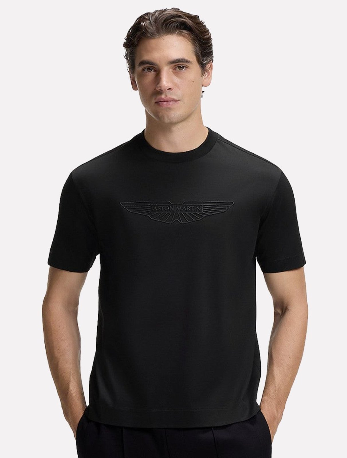 Camiseta Hugo Boss x Aston Martin Masculina Regular Fit C-Taut 180_AM Preta
