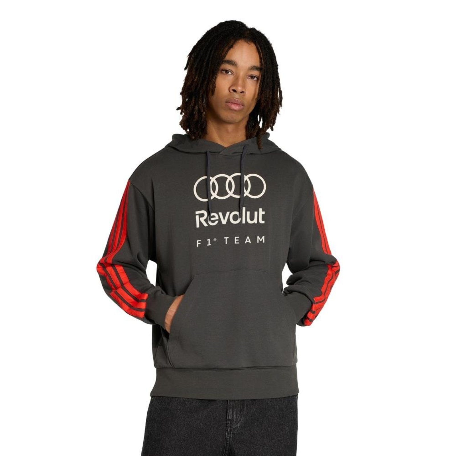MOLETOM COM CAPUZ AUDI REVOLUT F1 TEAM DNA EM MOLETINHO adidas Performance Preto