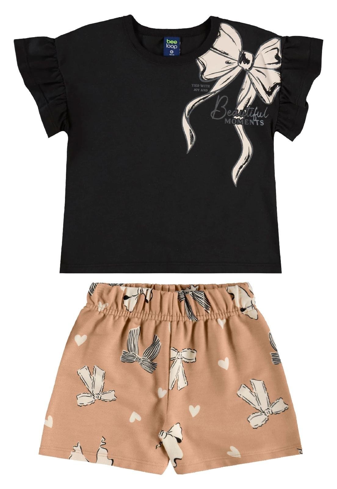 Infantil - Conjunto Laços e Corações Bee Loop Branco