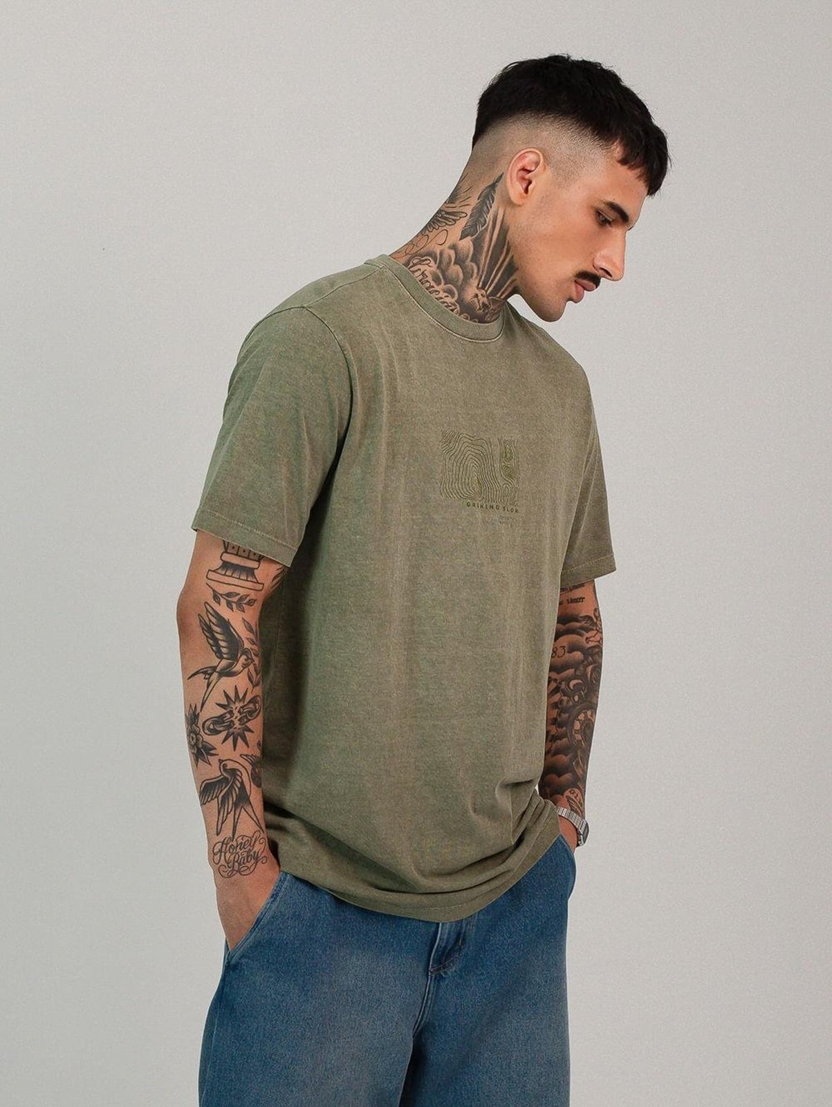 Camiseta malhão masculina comfort grow slow verde