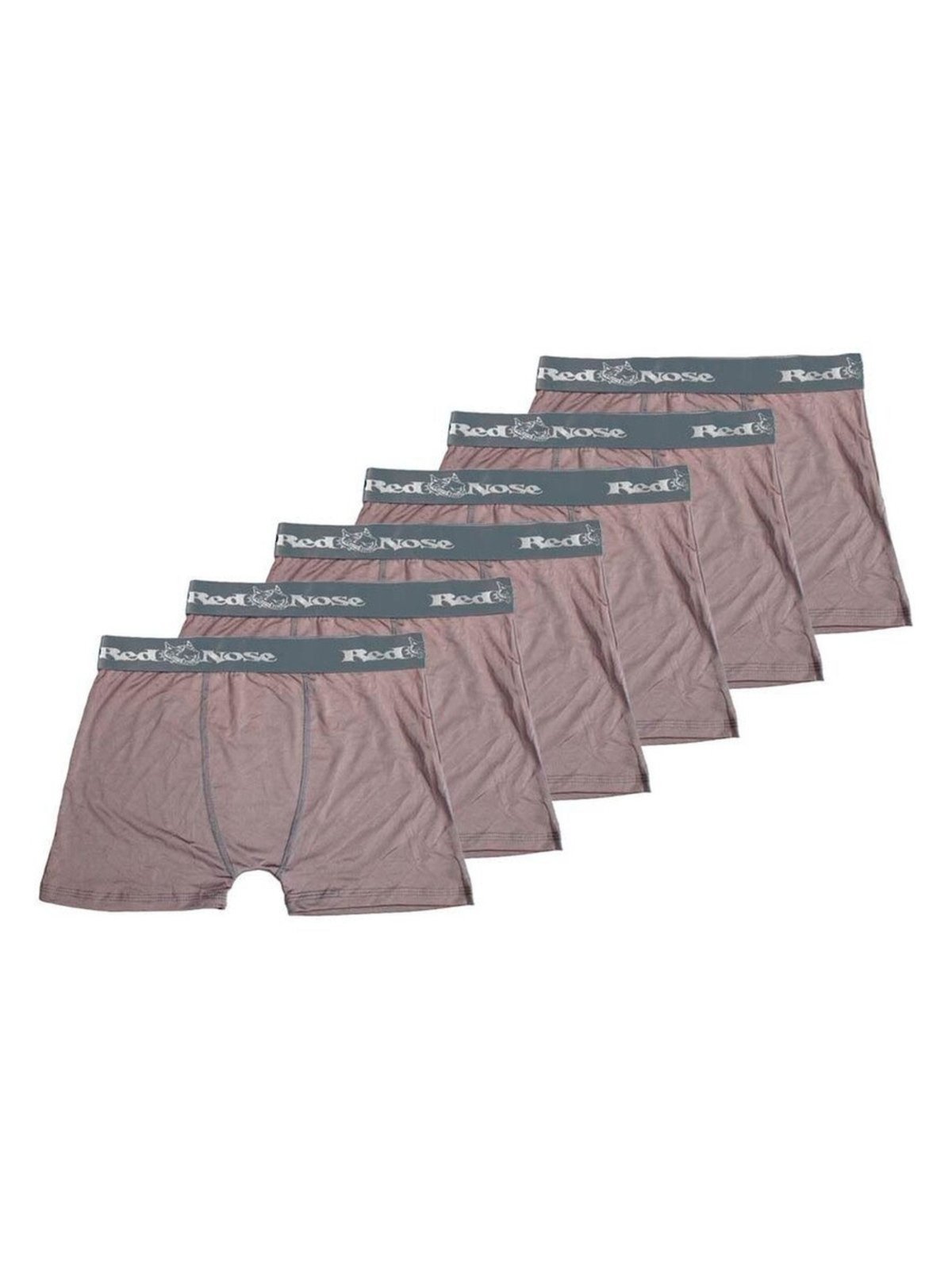 Kit com 6 Cuecas Boxer Red Nose 320 Cinza
