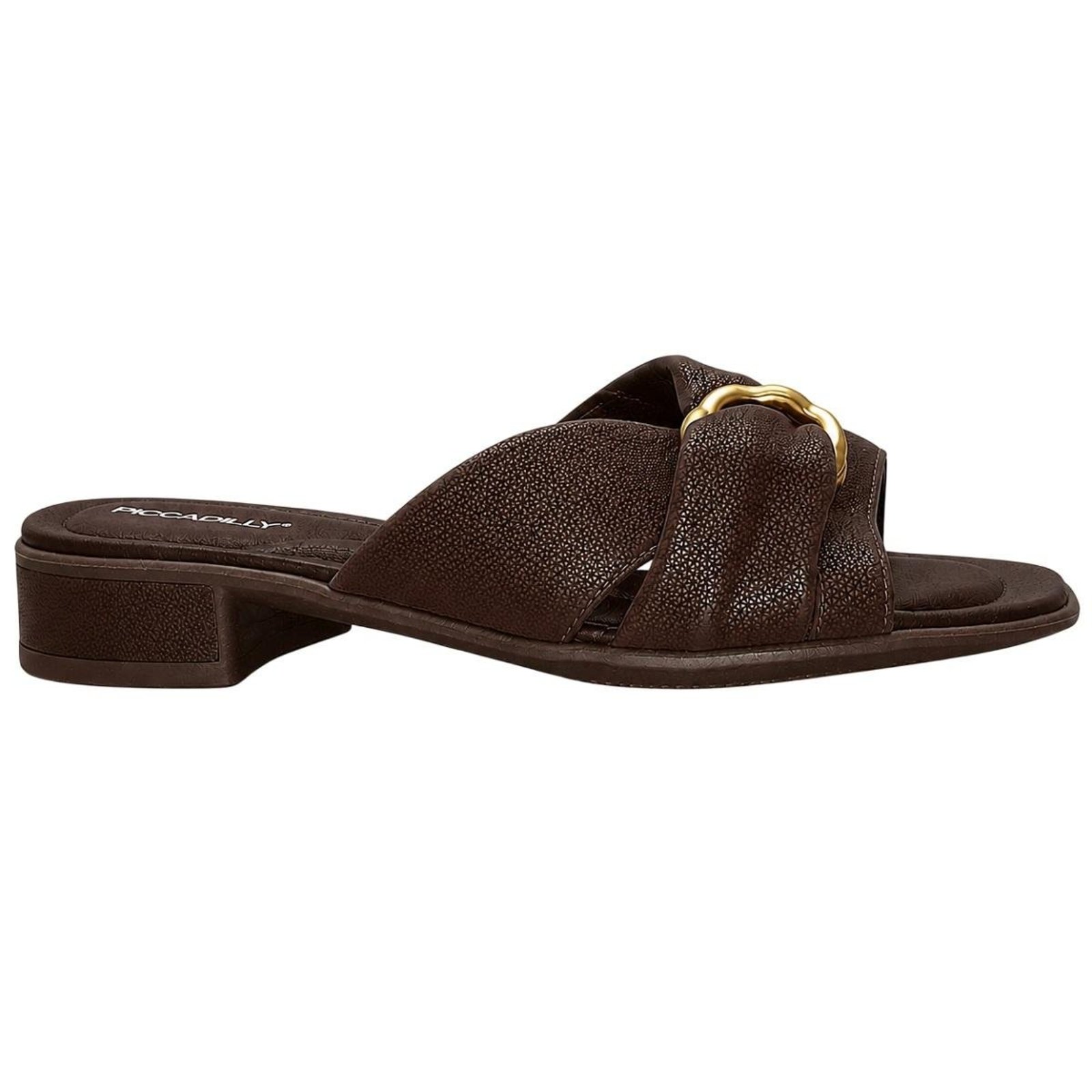 Tamanco Salto Baixo Feminino Piccadilly 591003 Marrom