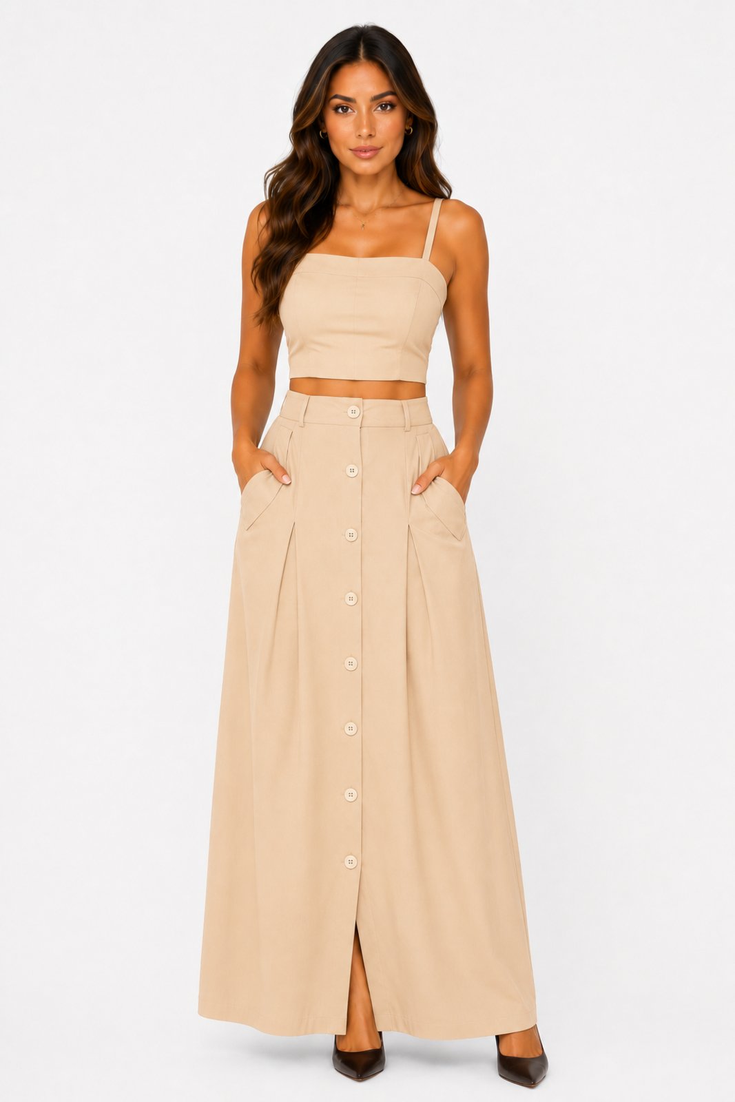Conjunto Feminino D Bell Outlet Fashion Bege