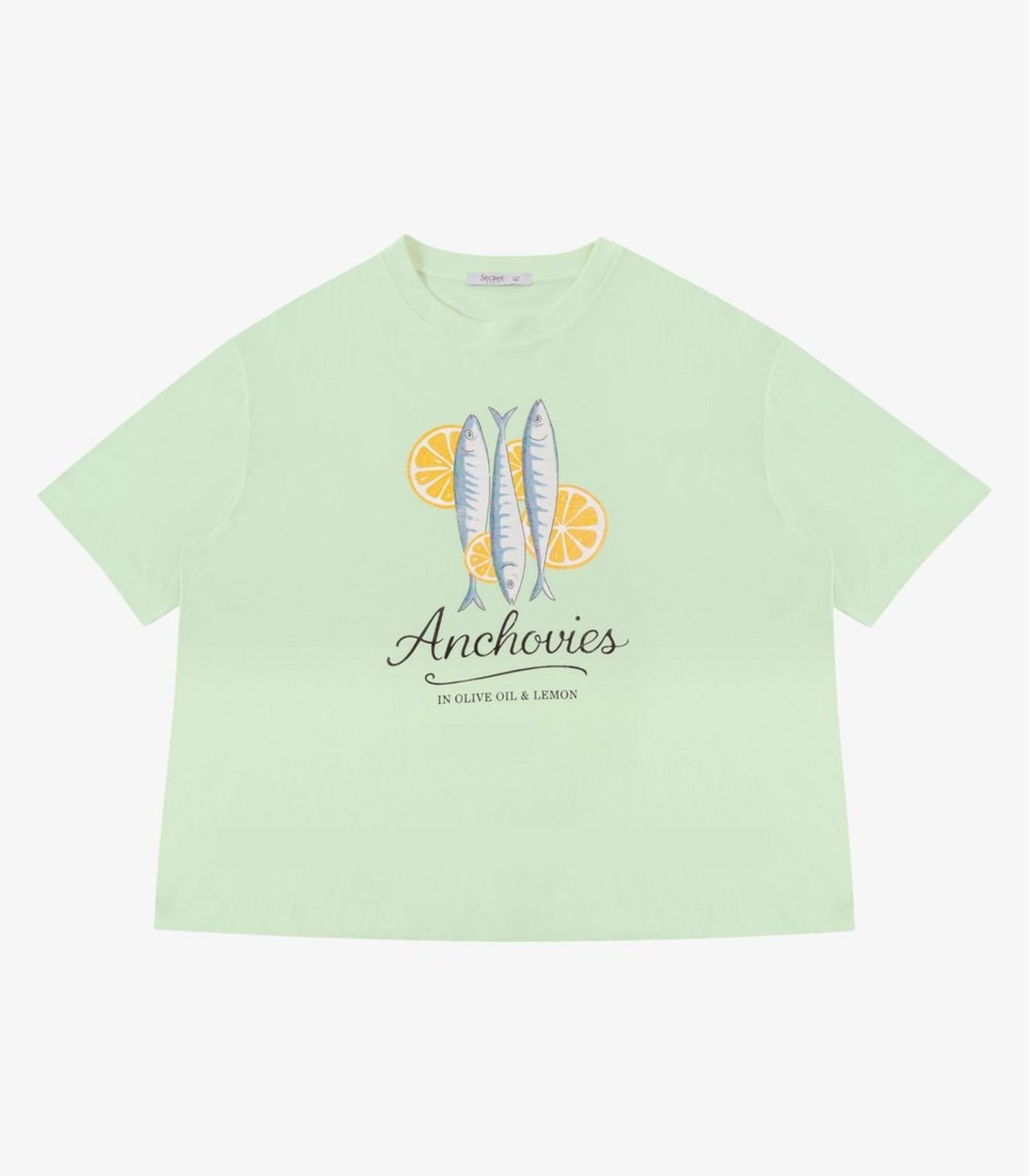T-Shirt Feminina Estampa Sardinha Secret Glam Verde