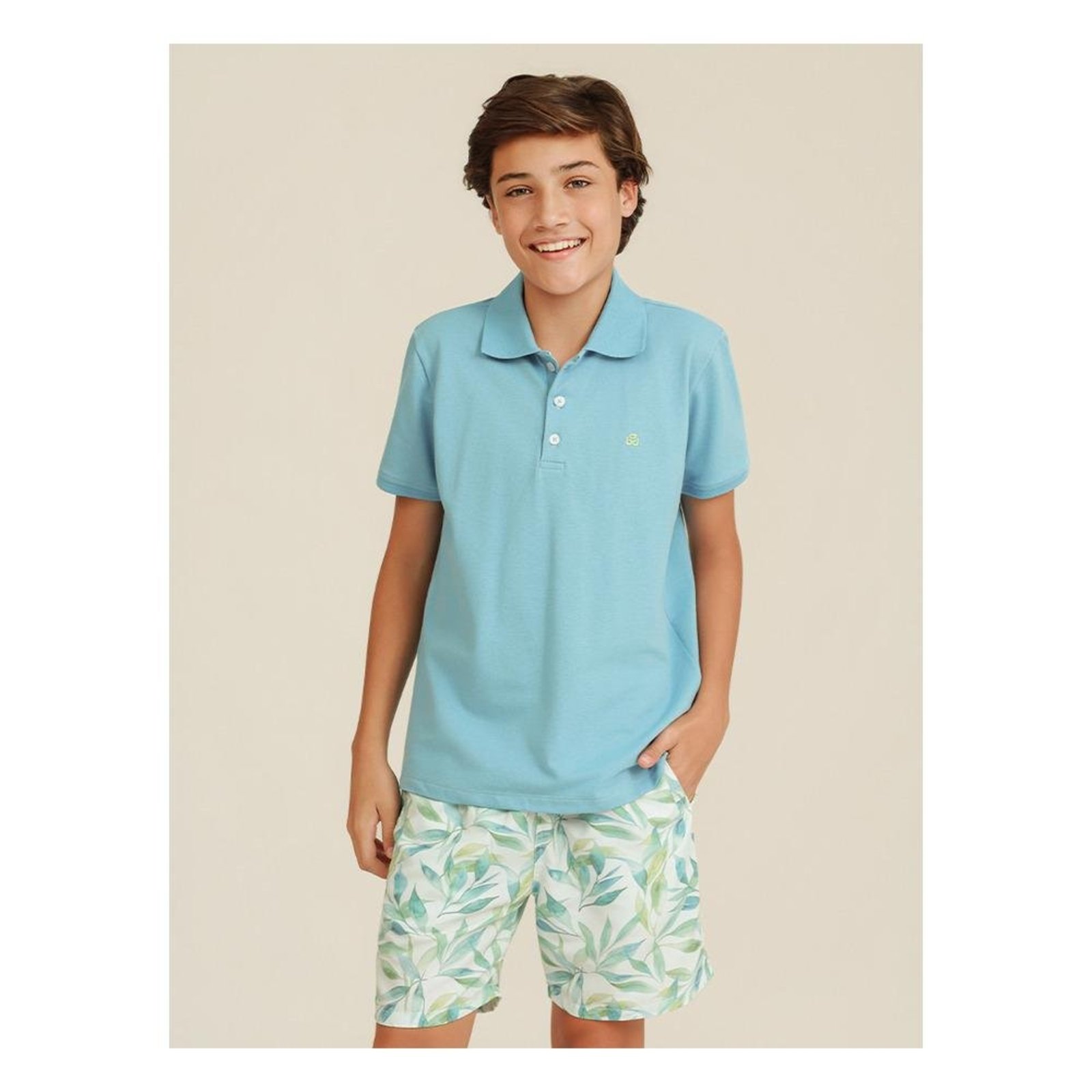 Infantil - Blusa Polo Avulsa Banana Danger Azul/Branco 1 Azul