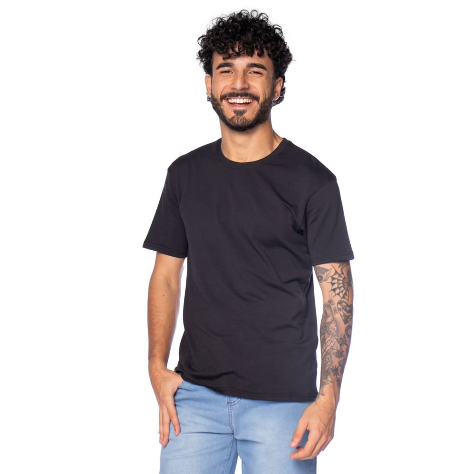 Camiseta Masculina Balboa Algodão Pima Básica Preta
