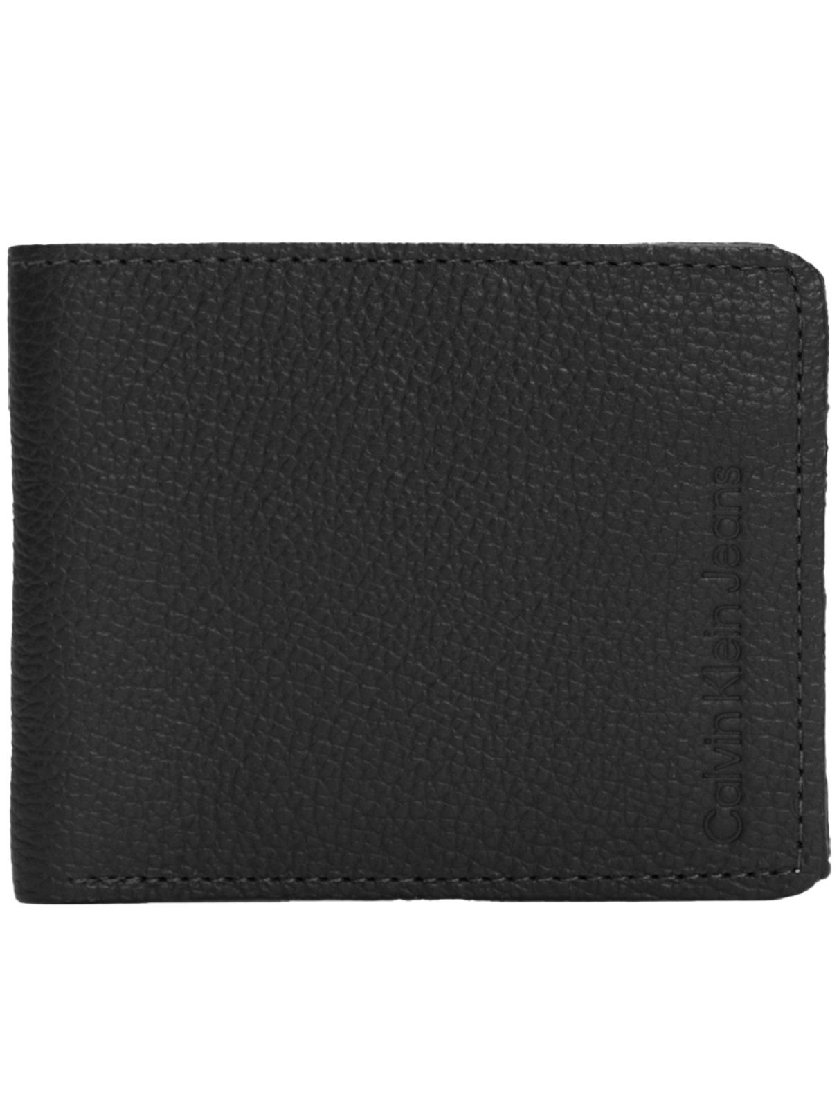 Carteira Calvin Klein Masculina Vertical Logo Relief Preta