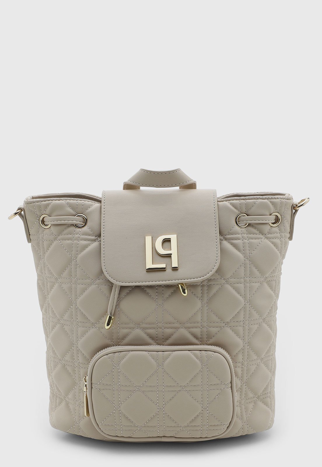 Mochila Lança Perfume Matelassê Bege