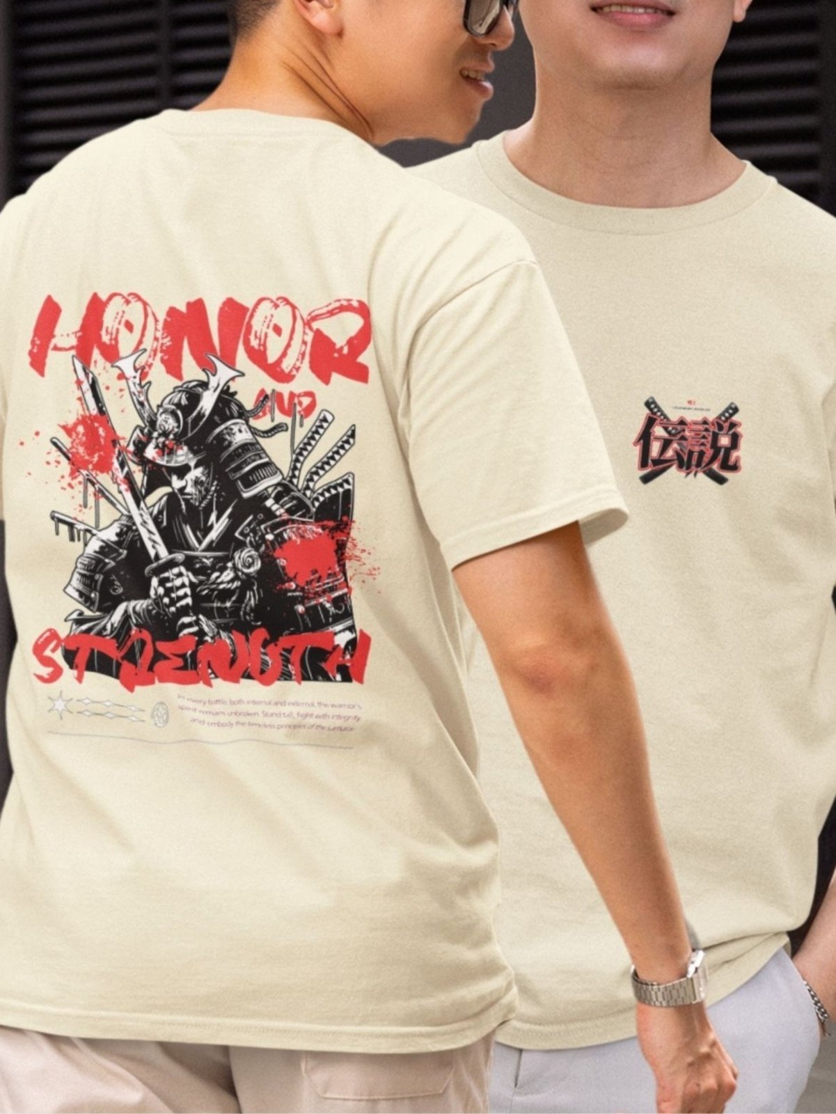 Camiseta Masculina GuGi Honra Samurai Off White
