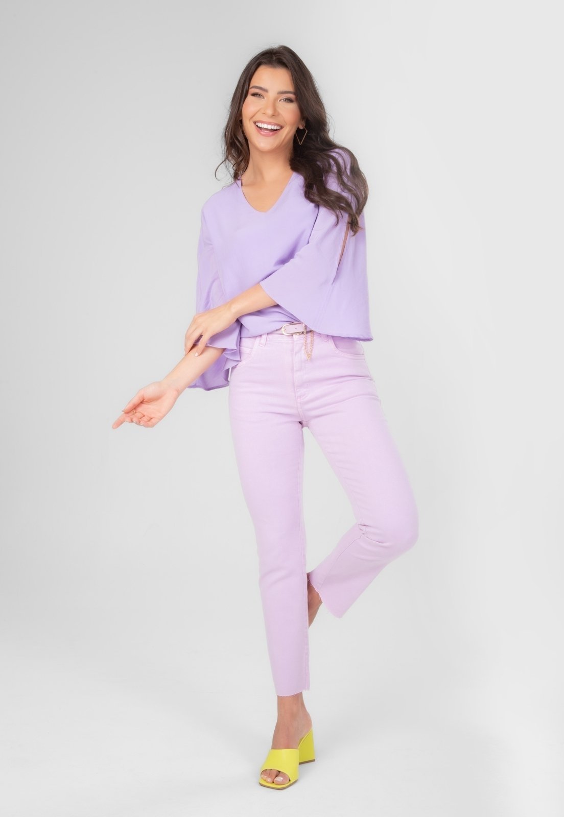Calça Jeans Traymon 5 Bolsos Lilas