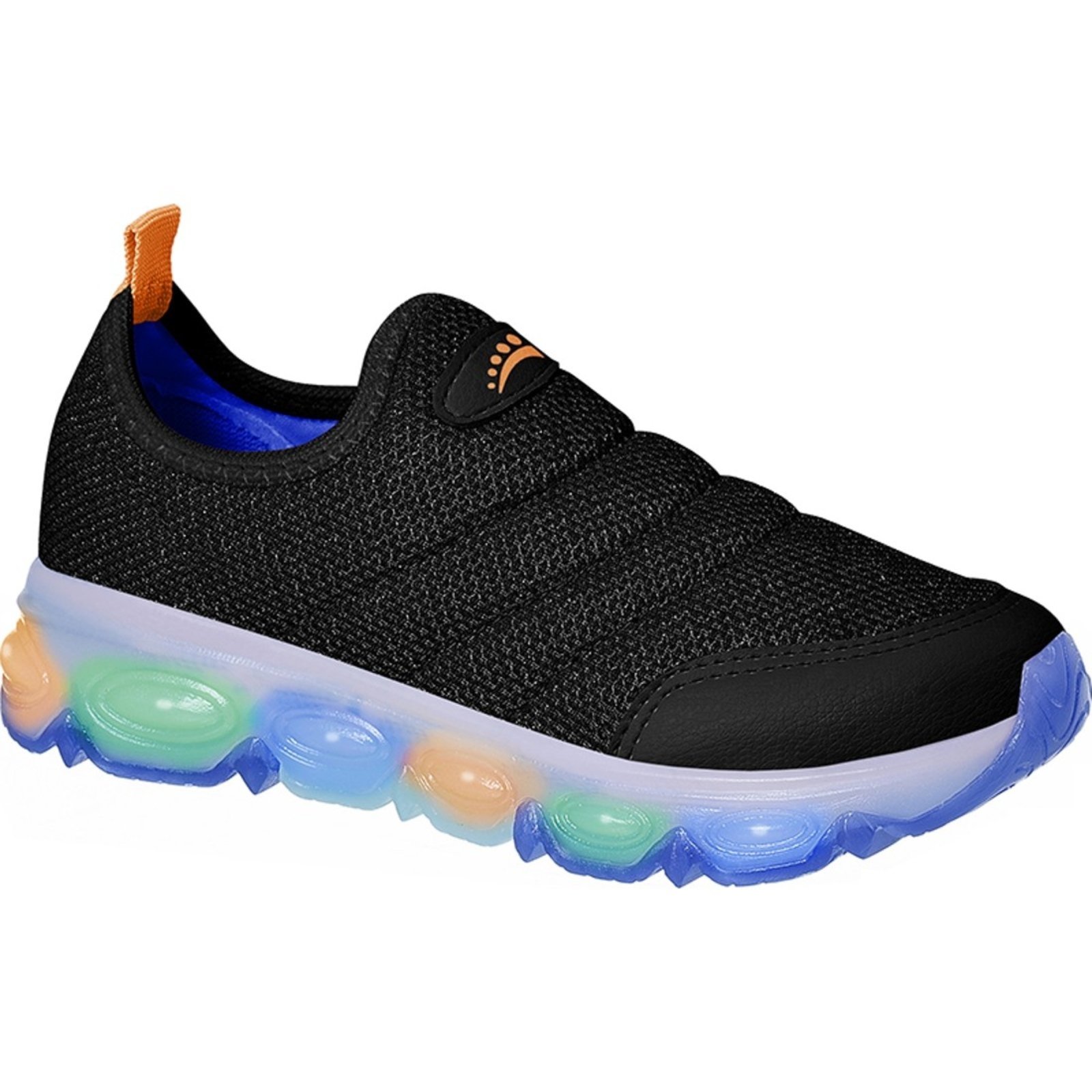 Infantil – Tênis Ortopasso Jogging Menino Menina Preto LED