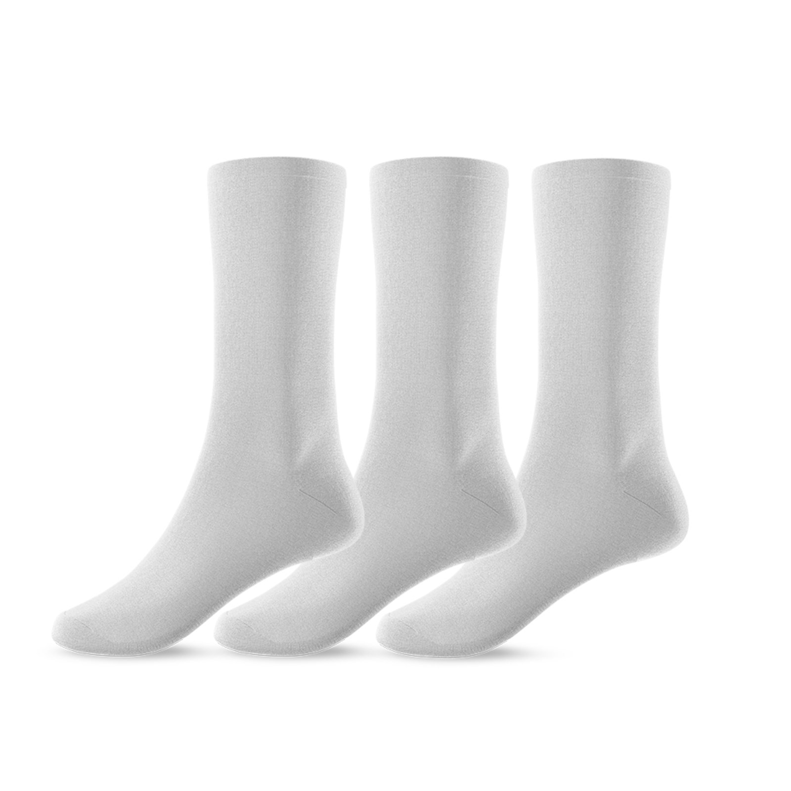Kit 3 Pares de Meias Cano Alto Unissex Branco