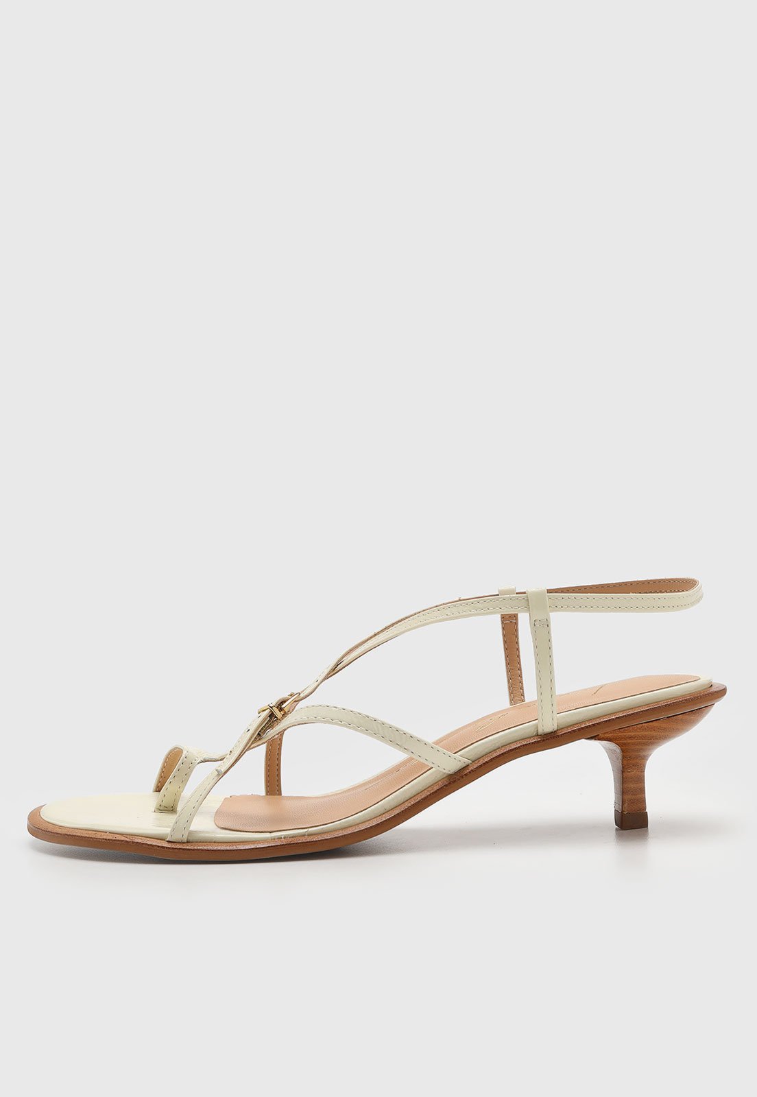 Sandália Feminina Luiza Barcelos Salto Baixo Kitten Heel Off-White