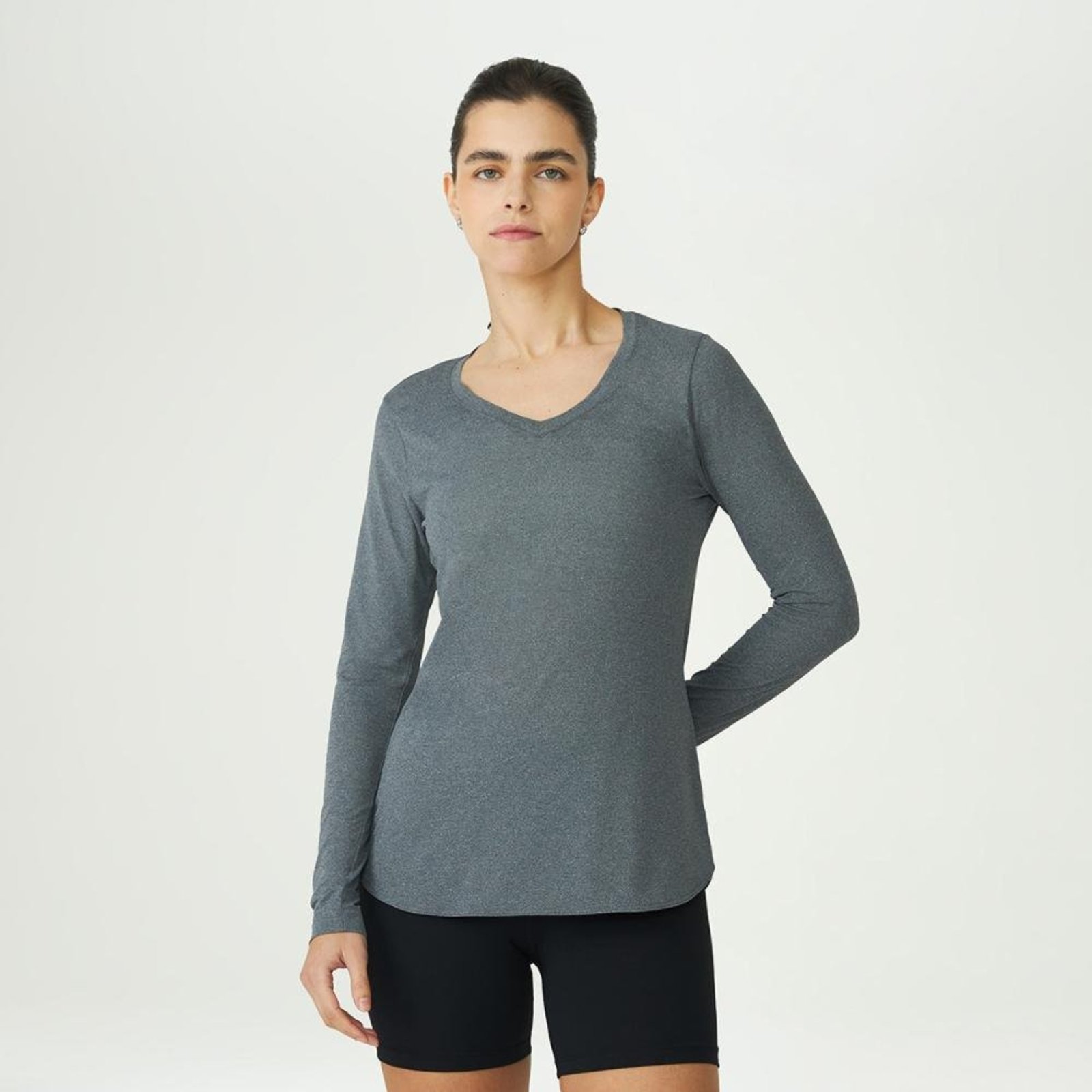 Blusa Manga Longa Fila Easy Training Crepe Flow Feminina Cinza