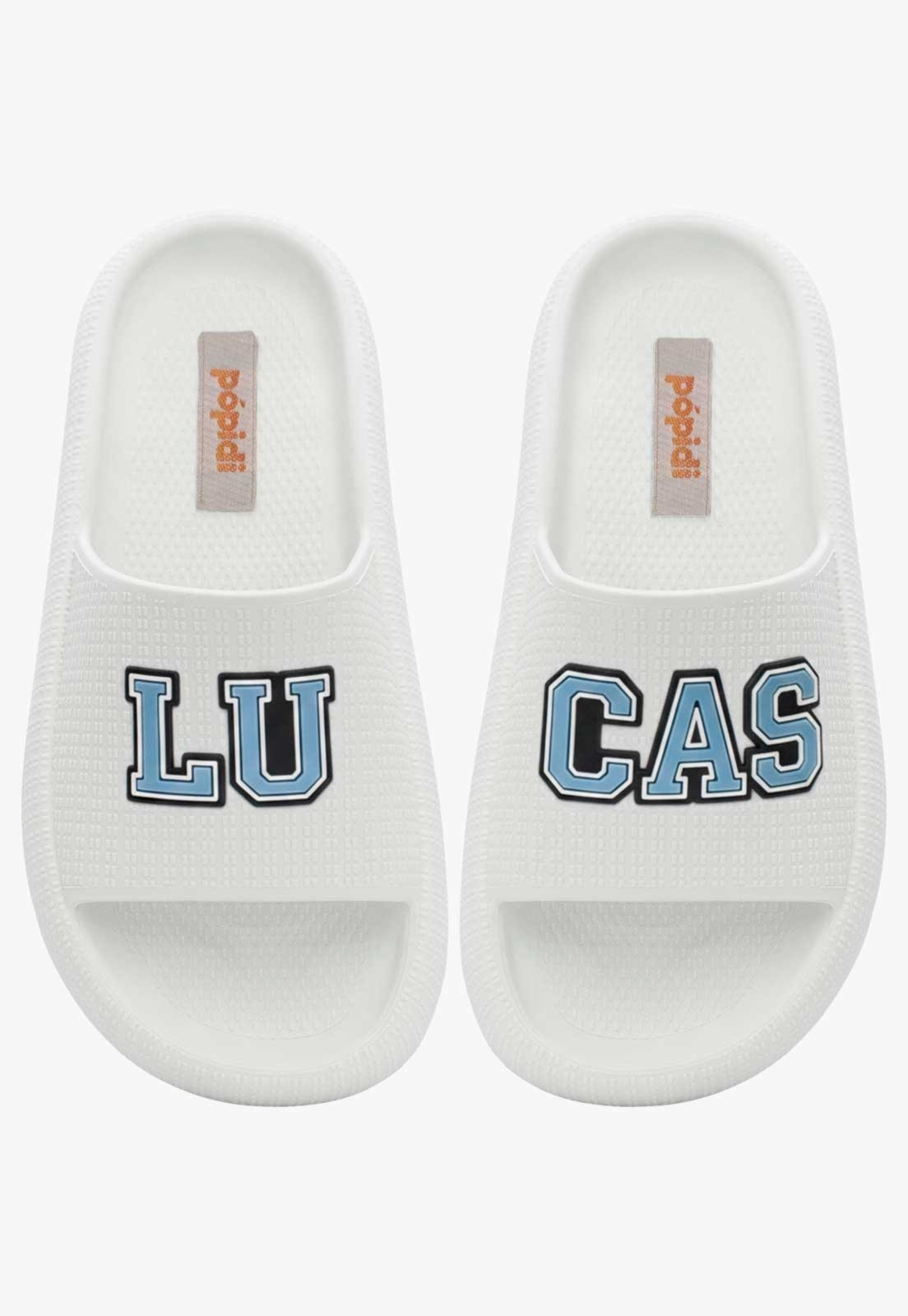 Infantil - Chinelo Pópidi Personalizado LUCAS Estilo Nuvem Branco