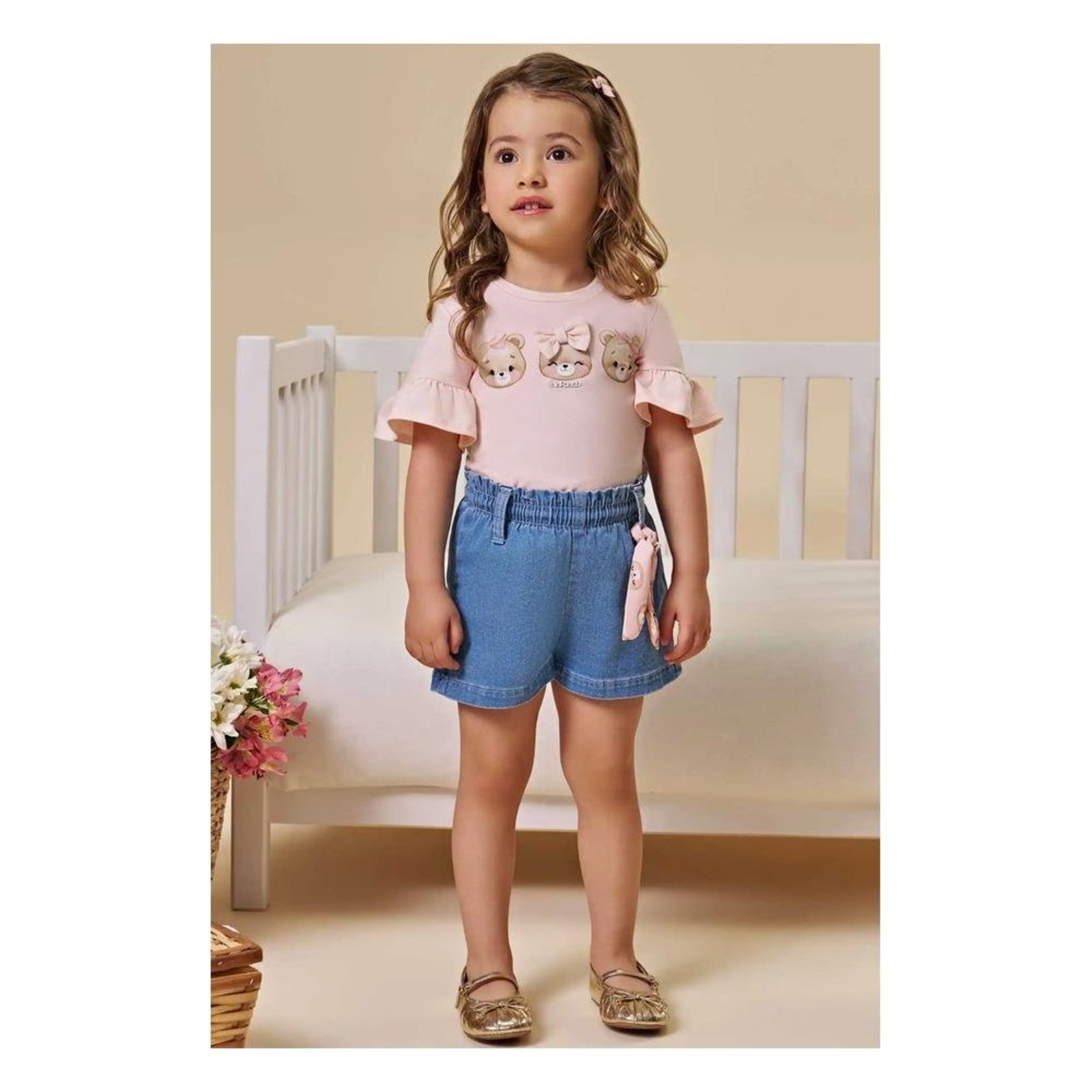 Infantil - Conjunto Menina Shorts Infanti 1 Unico
