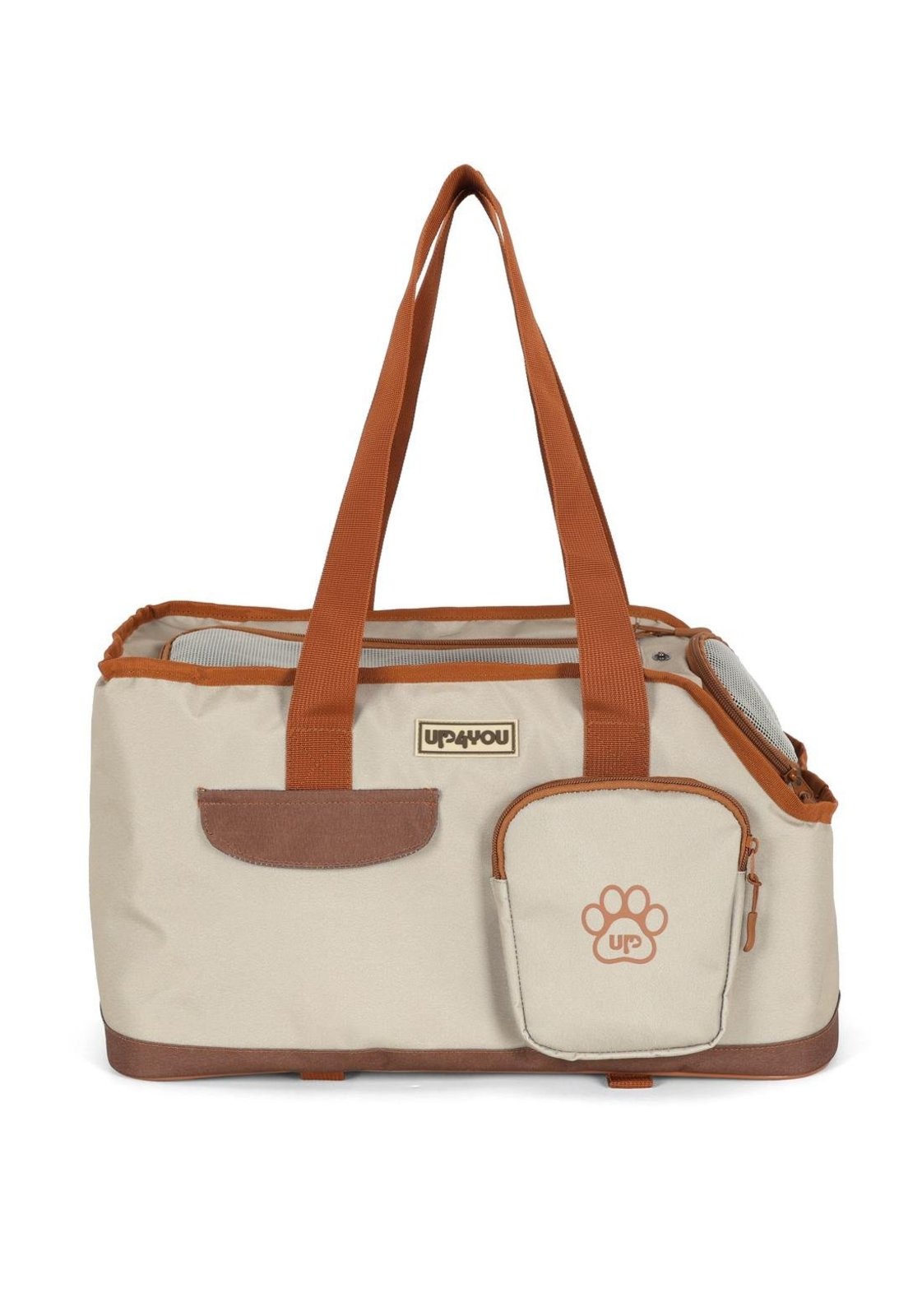 Infantil - Bolsa de Transporte Pet Up4you Pequena com Bolso para Viagem Bege