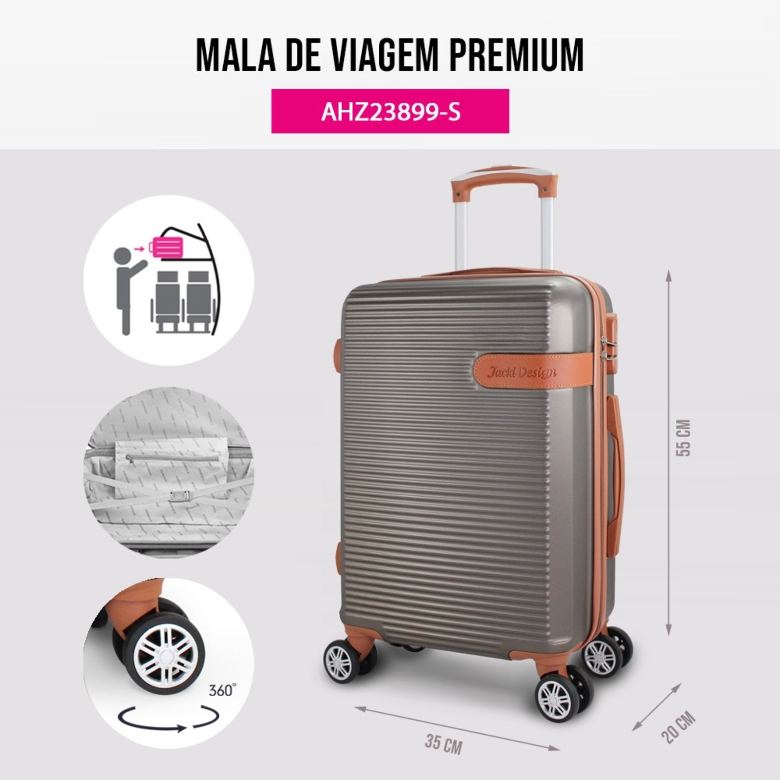 Mala de Viagem p/ Despacho 360° Premium Grande 30kg