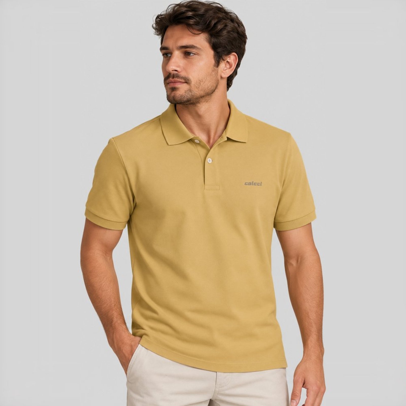 Camisa Polo Colcci Basic Ve27 Amarelo Masculino