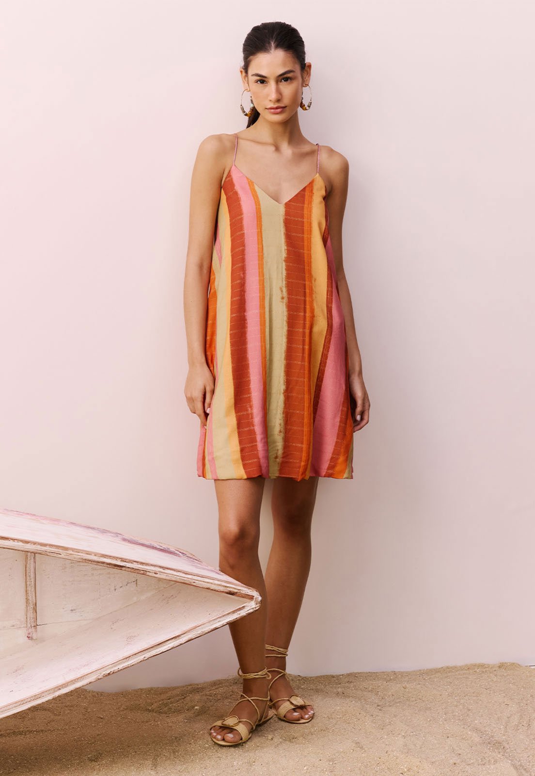 Vestido CaCay Curto Balonê Estampado Rosa