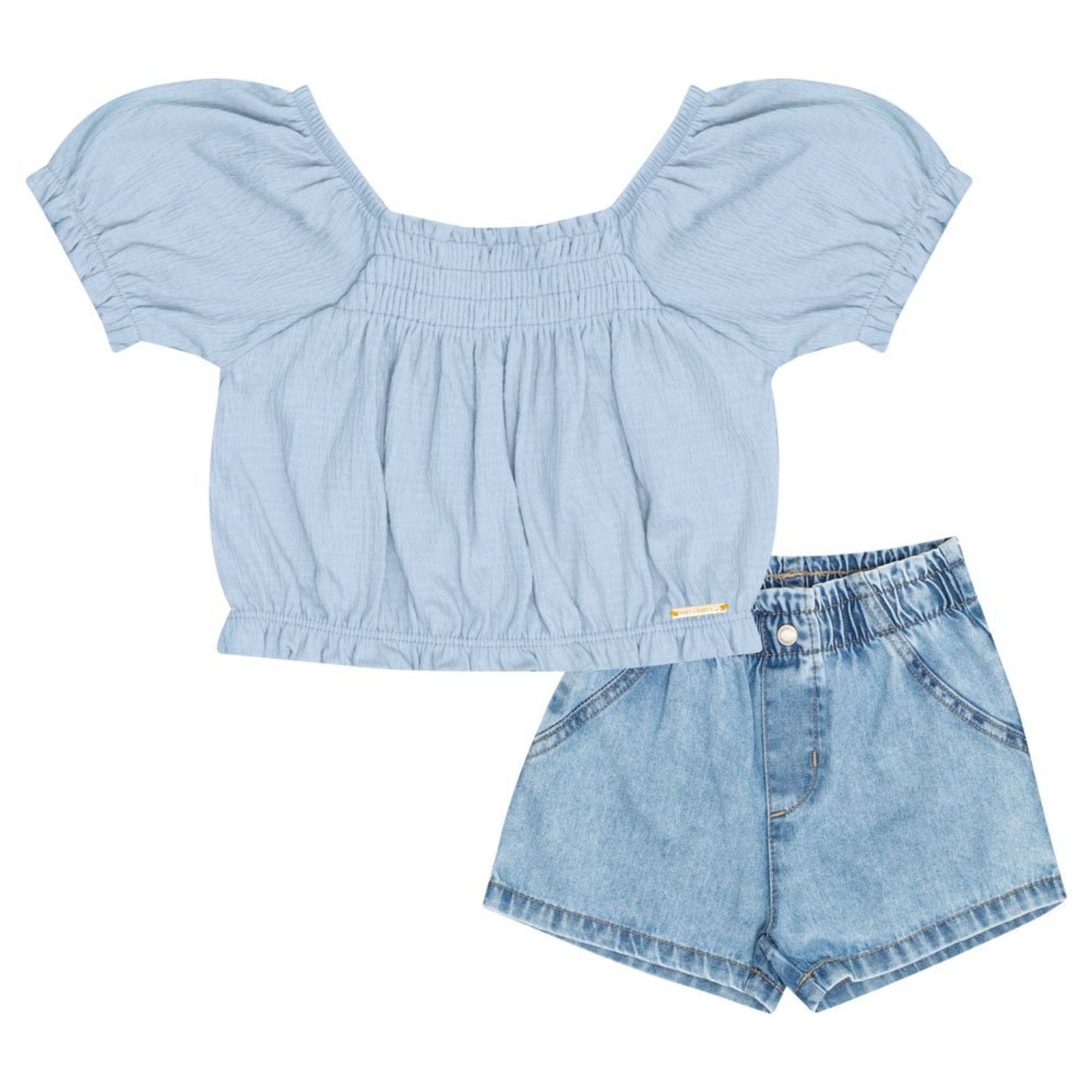 Infantil - Conjunto Primeiros Passos Menina - Hortensia - 50621-904 Azul