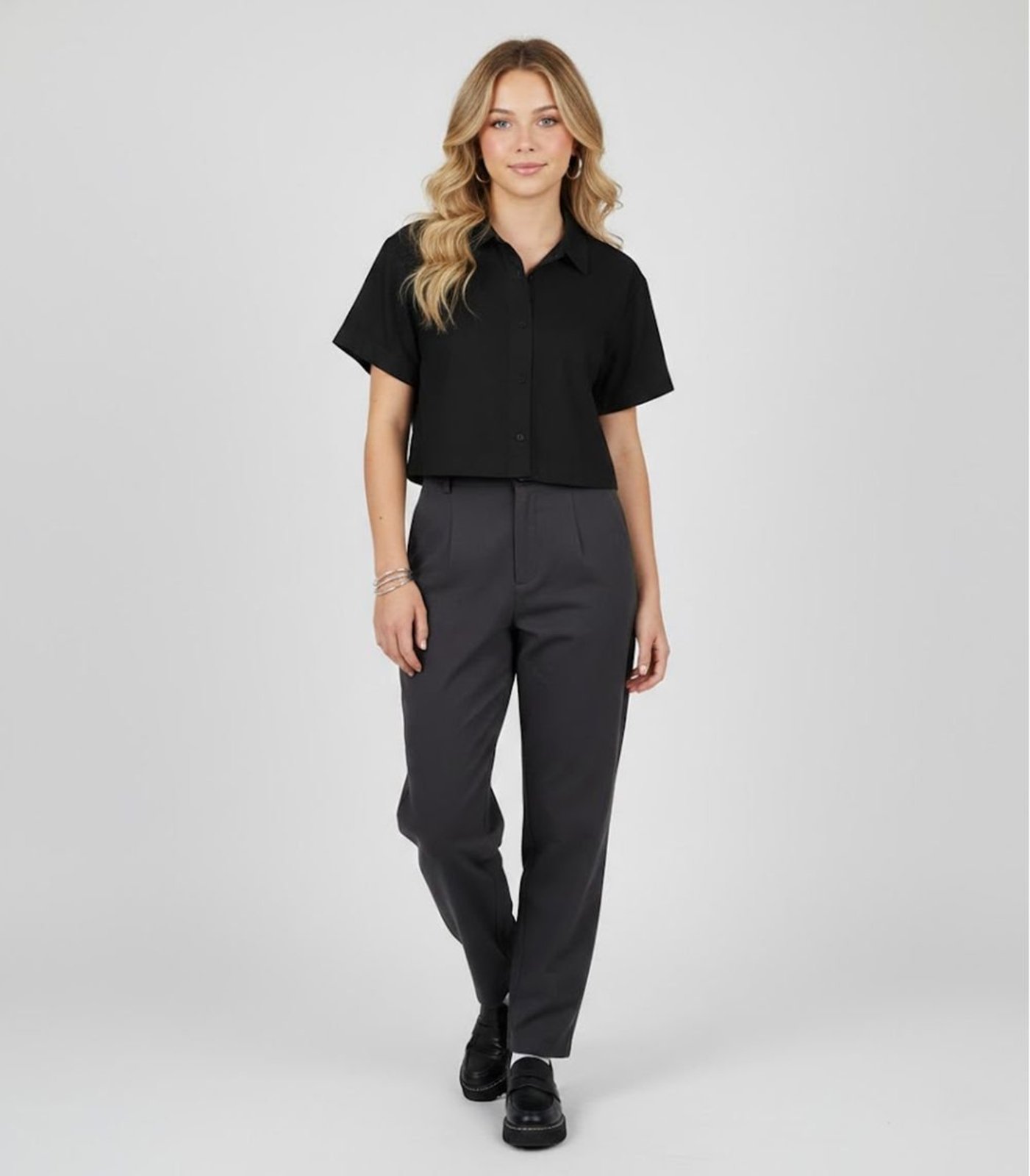 Infantil – Camisa Feminina Tricoline Minty Preto