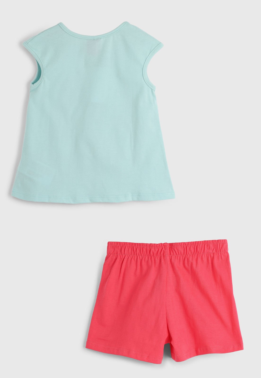 Vista 3 Conjunto Curto Kyly Gatinha Cupcakes Claro/Rosa azul Kyly azul